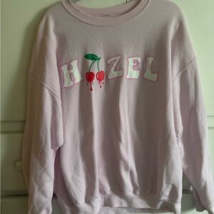 Hazel Light Pink Cherry Graphic Sweater
